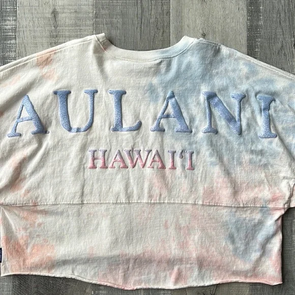 Disney Aulani Minnie Mouse Tie Dye Semi-Cropped Spirit Jersey EUC - Picture 3 of 5